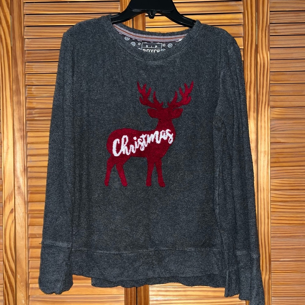 Royce Brand Christmas Reindeer Long Sleeve Gray‎ Small Sweater